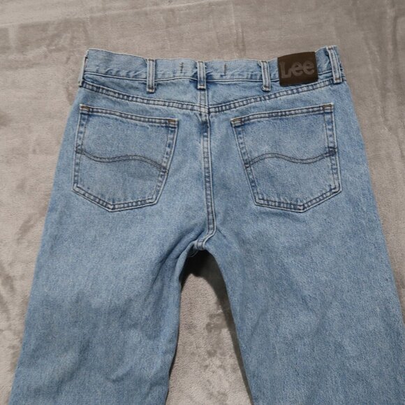 Lee Jeans Mens 36x32 Blue Straight Leg Regular Fit Light Wash Rancher Workwear - Picture 3 of 16